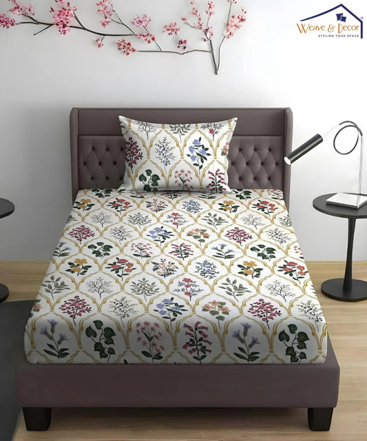 Persian Grace flat Bedsheet With Pillow Covers