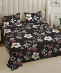 Dusky Bloom Flat Double Bedsheet With 2 Pillow Covers