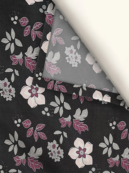 Dusky Bloom Flat Double Bedsheet With 2 Pillow Covers