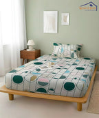 Modern Rounds Flat Double Bedsheet With 2 Pillow Covers