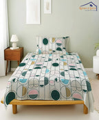 Modern Rounds Flat Double Bedsheet With 2 Pillow Covers