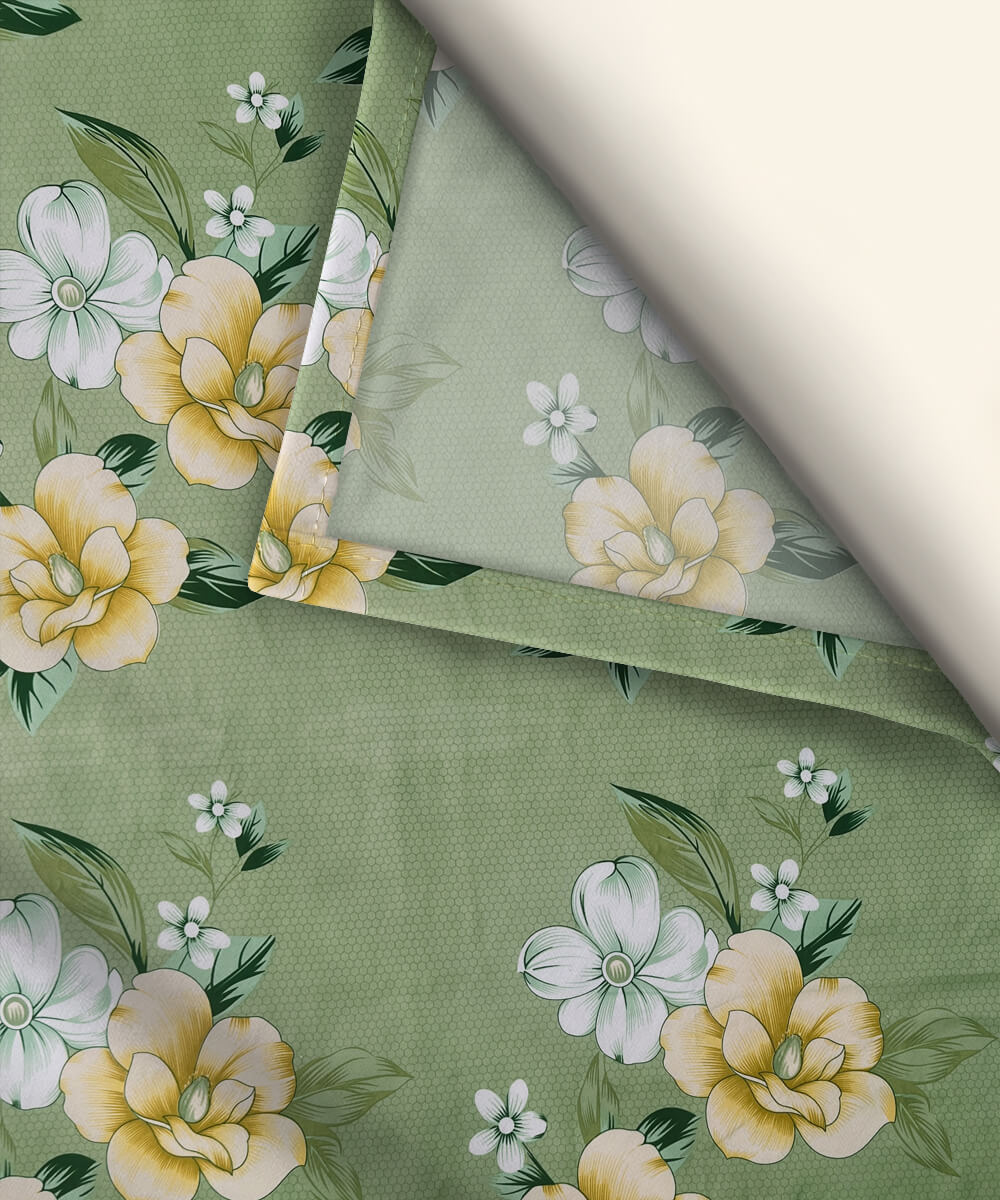 Green Whisper Flat Double Bedsheet With 2 Pillow Covers