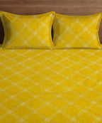 Sunny Checks King Size Bedsheet With 2 Pillow Cover