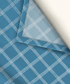 Ocean Check King Size Bedsheet With 2 Pillow Cover