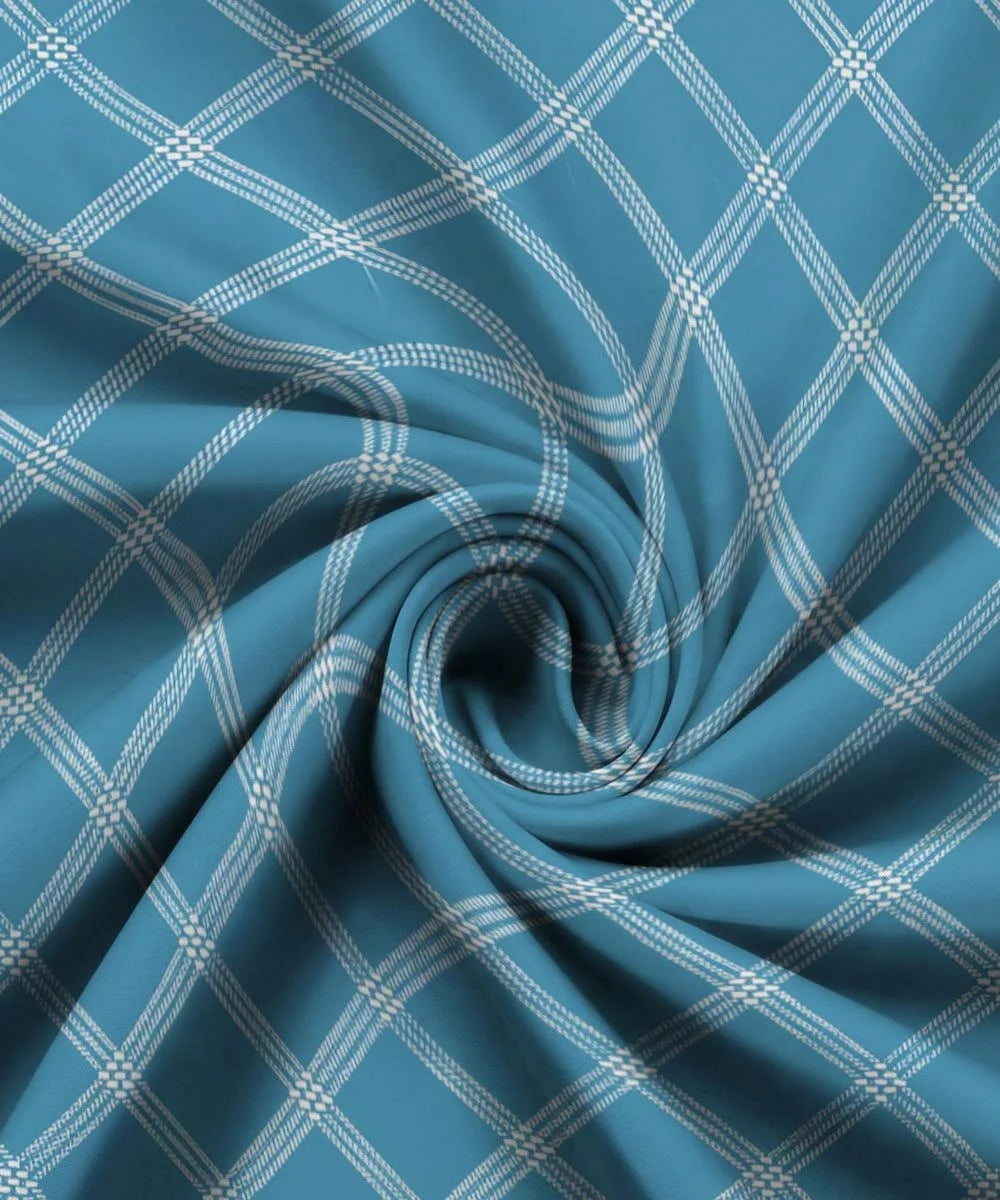 Ocean Check King Size Bedsheet With 2 Pillow Cover