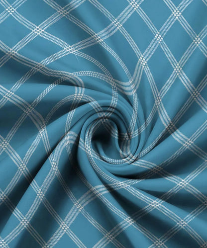 Ocean Check King Size Bedsheet With 2 Pillow Cover