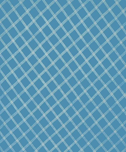 Ocean Check King Size Bedsheet With 2 Pillow Cover