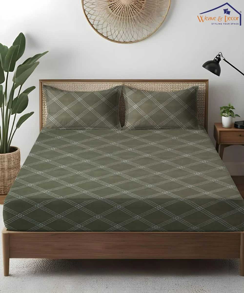 Crossweave Charm King Size Bedsheet With 2 Pillow Cover