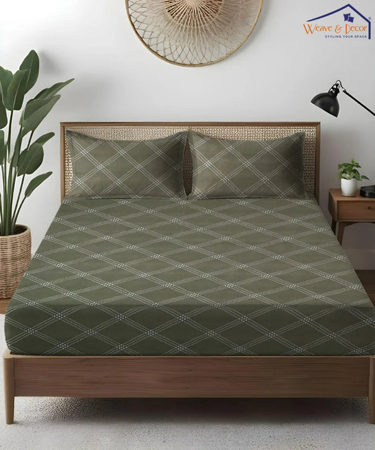 Crossweave Charm King Size Bedsheet With 2 Pillow Cover