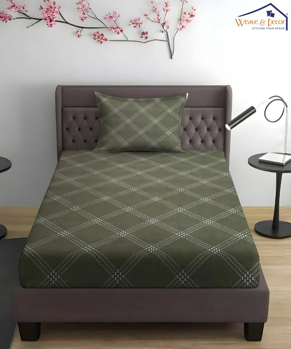 Crossweave Charm King Size Bedsheet With 2 Pillow Cover