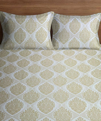 Vintage Crest King Size Bedsheet With 2 Pillow Cover