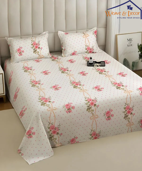 Bloom & Bow Flat Bedsheet With Pillow Covers