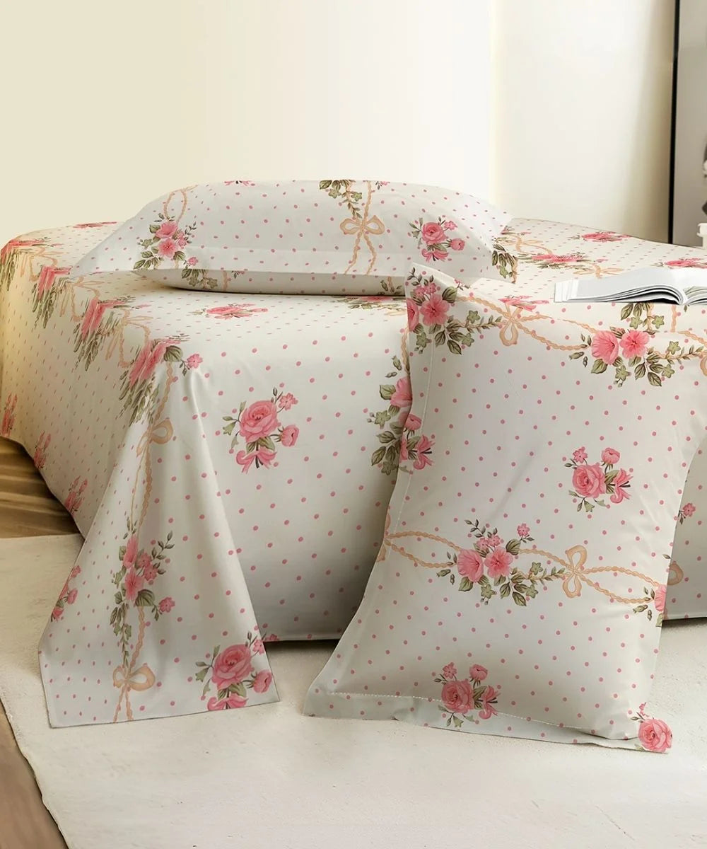 Bloom & Bow Flat Bedsheet With Pillow Covers