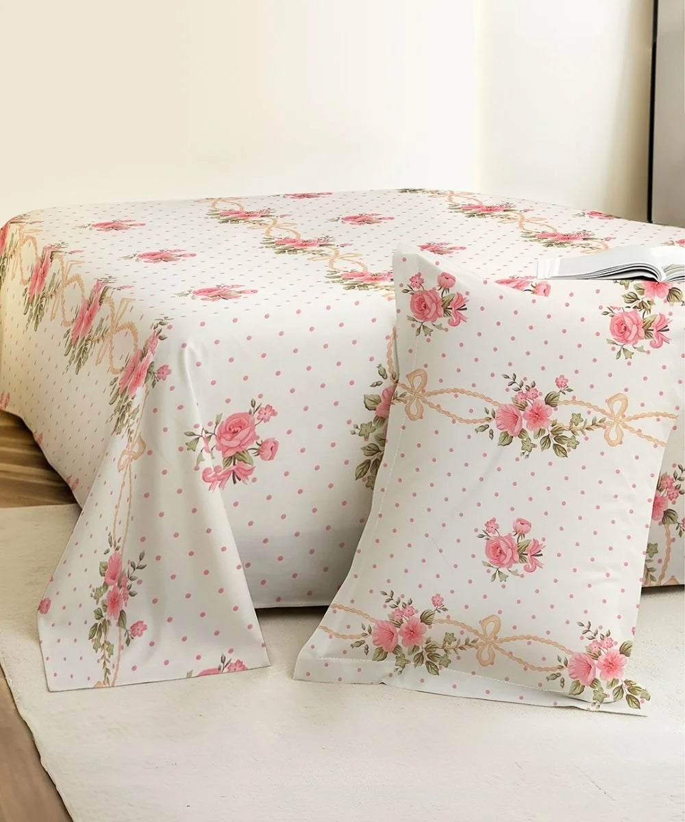 Bloom & Bow Flat Bedsheet With Pillow Covers