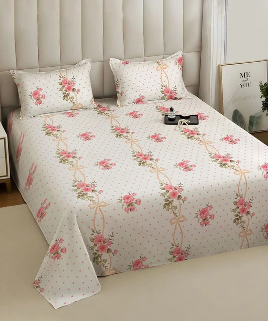 Bloom & Bow Flat Bedsheet With Pillow Covers