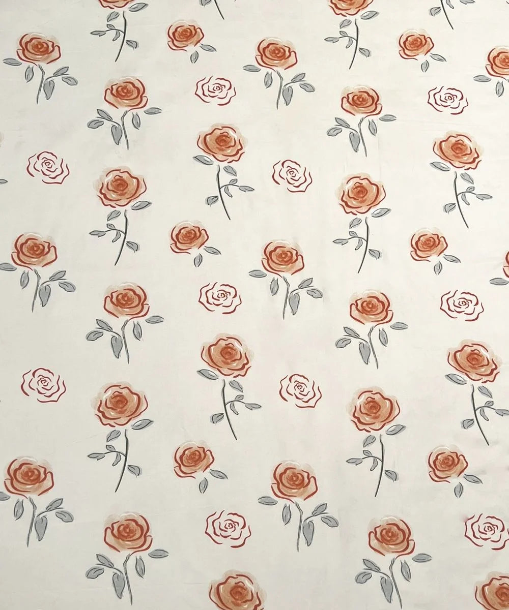 Delicate Roses King Size Bedsheet With 2 Pillow Cover