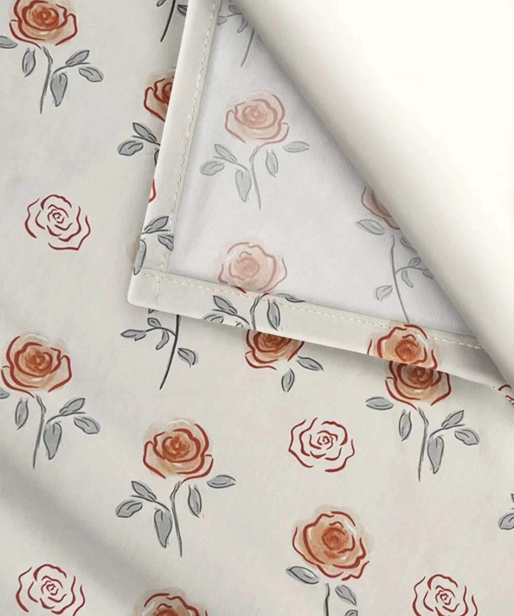 Delicate Roses King Size Bedsheet With 2 Pillow Cover