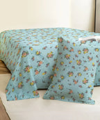Daisy Sky Flat Bedsheet With Pillow Covers
