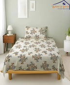 French Garden Flat Bedsheet With Pillow Covers