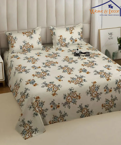 French Garden Flat Bedsheet With Pillow Covers