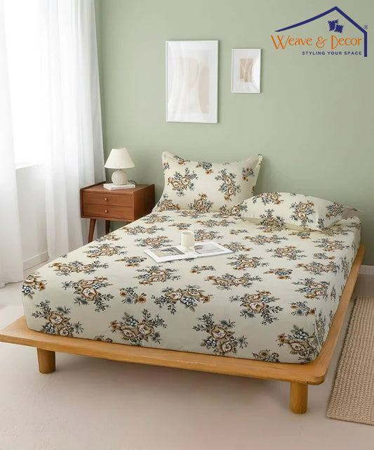 French Garden Flat Bedsheet With Pillow Covers