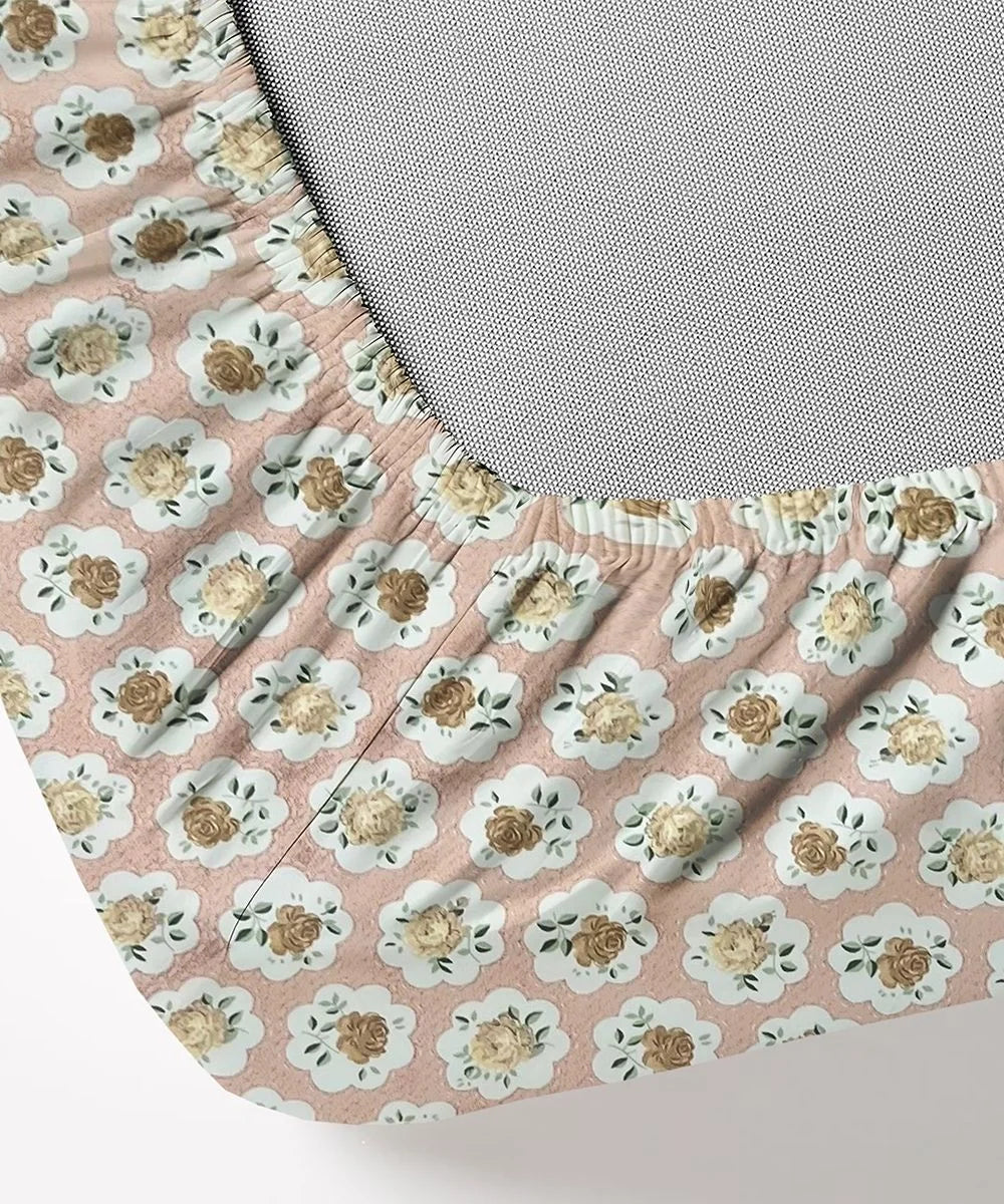 Peach Puff Flat Bedsheet With Pillow Covers