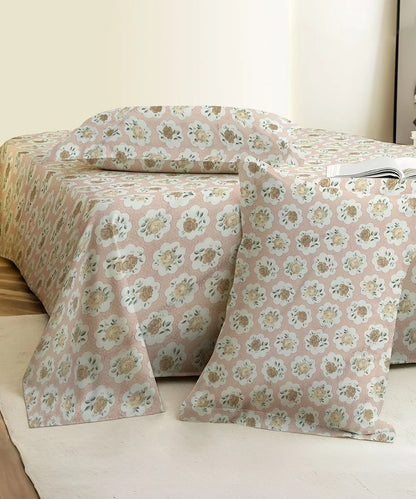 Peach Puff Flat Bedsheet With Pillow Covers