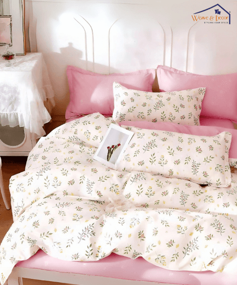 Lily Bloom Flat Double Bedsheet With 2 Pillow Covers