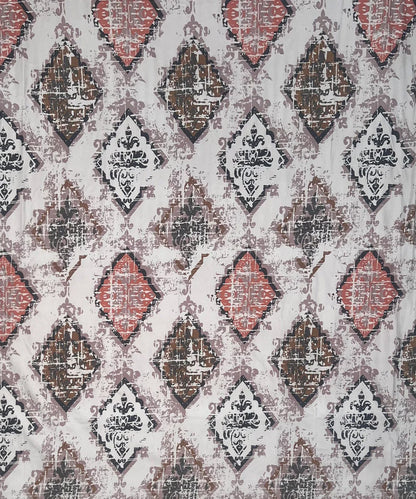 Beige Patterns King Size Bedsheet With 2 Pillow Cover