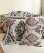 Beige Patterns King Size Bedsheet With 2 Pillow Cover