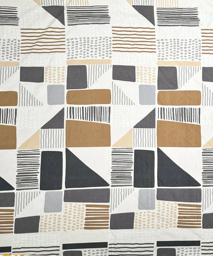 Striped Squares Bedsheet With Pillow Covers
