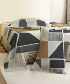 Striped Squares Bedsheet With Pillow Covers