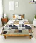 Striped Squares Bedsheet With Pillow Covers