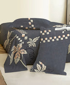 Ashen Floral Veil King Size Bedsheet With 2 Pillow Cover