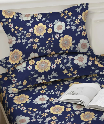 Flowers Flood King Size Bedsheet With 2 Pillow Cover