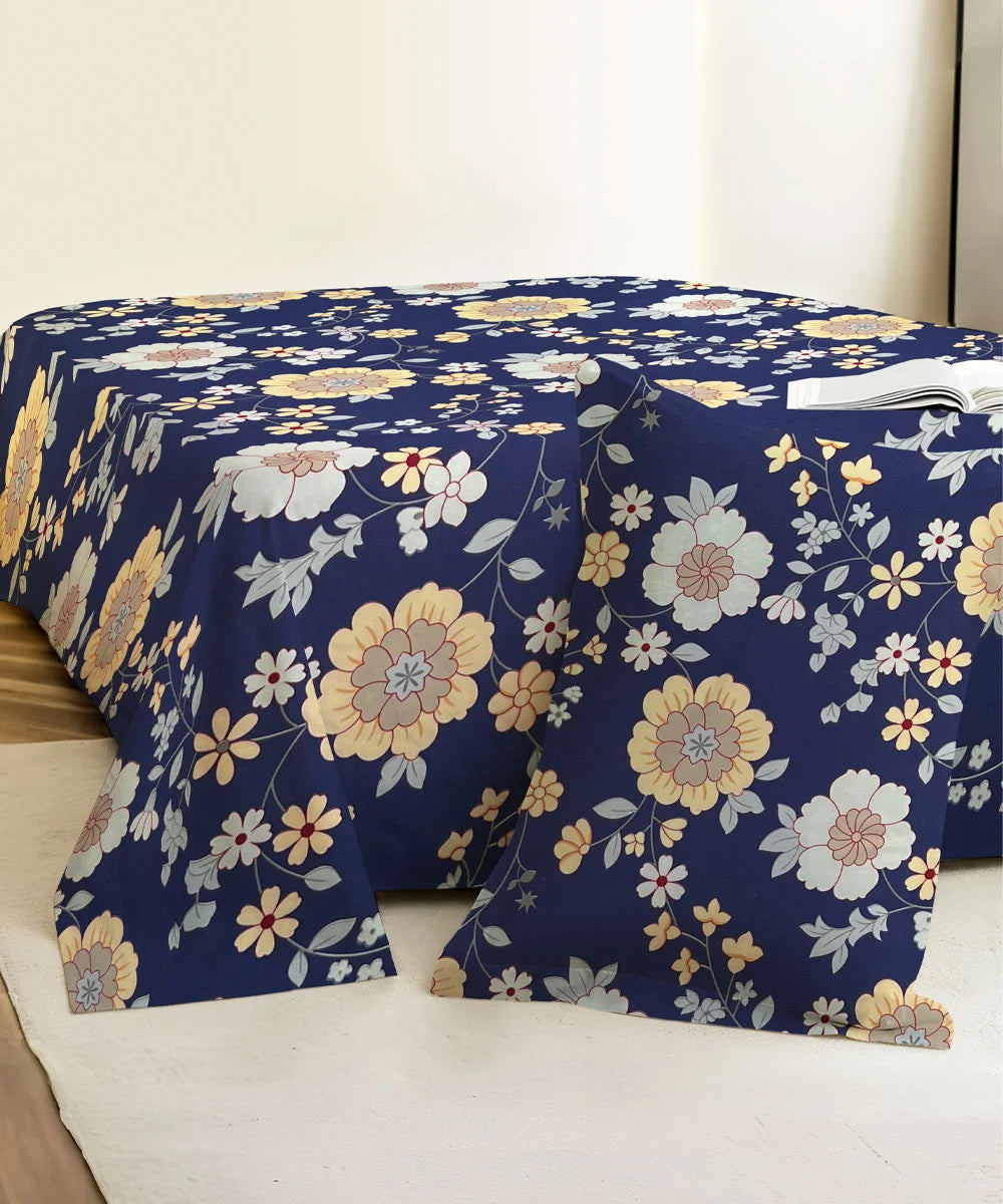 Flowers Flood King Size Bedsheet With 2 Pillow Cover