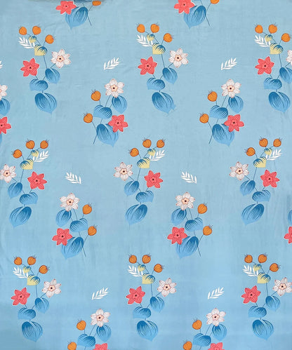Sky Petal Breeze King Size Bedsheet With 2 Pillow Cover