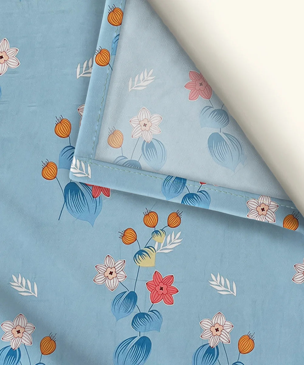 Sky Petal Breeze King Size Bedsheet With 2 Pillow Cover