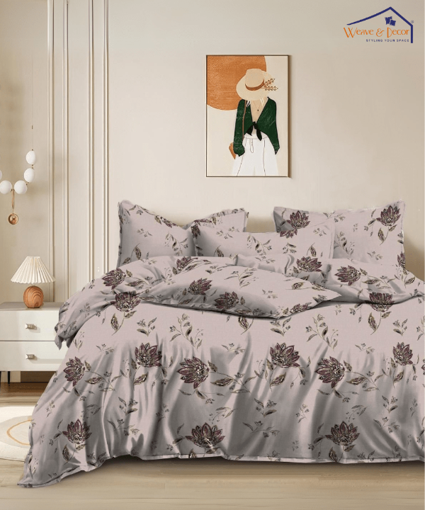 Biege Botanica   Single Bedsheet With 1 Pillow Cover