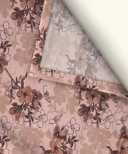 Mocha Blossom King Size Bedsheet With 2 Pillow Cover