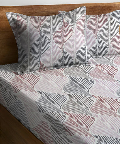 Zen Feathers Super King Fitted Bedsheet With 2 Pillow Covers