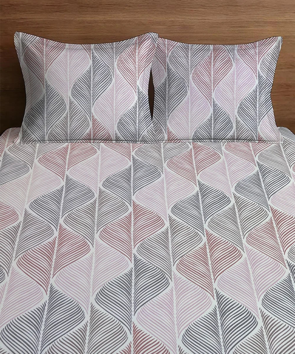Zen Feathers Super King Fitted Bedsheet With 2 Pillow Covers
