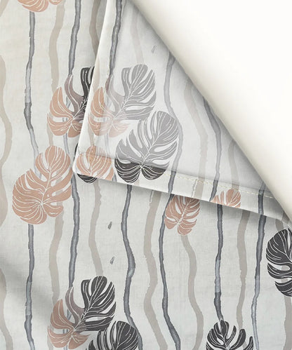 Mocha Palms   Super King Fitted Bedsheet With 2 Pillow Covers