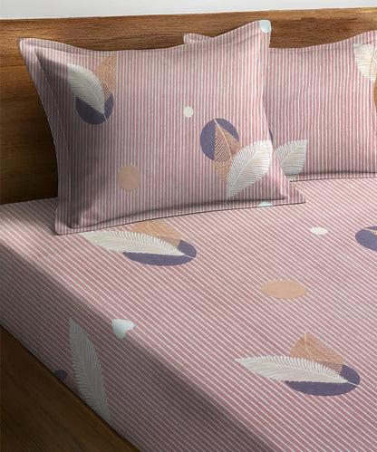 Blush Mirage   King Size Bedsheet With 2 Pillow Cover