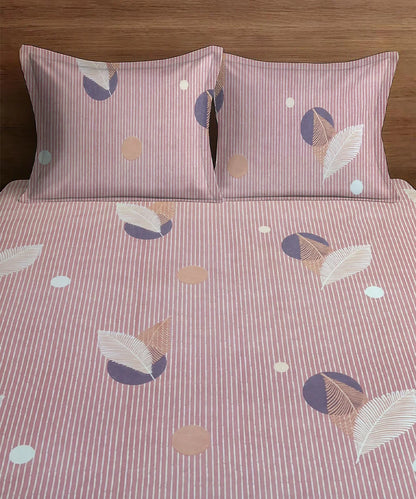 Blush Mirage   King Size Bedsheet With 2 Pillow Cover