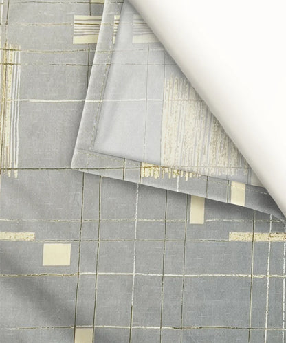 Golden Grid Super King Fitted Bedsheet With 2 Pillow Covers