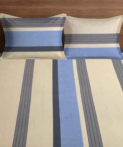 Nordic Block Super King Fitted Bedsheet With 2 Pillow Covers