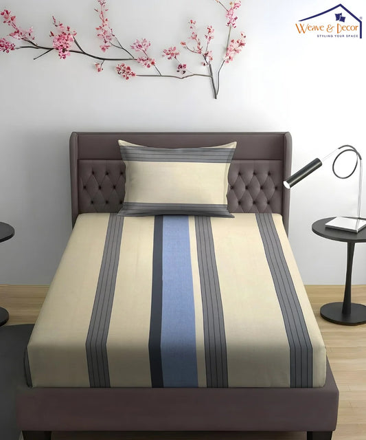 Nordic Block Super King Fitted Bedsheet With 2 Pillow Covers