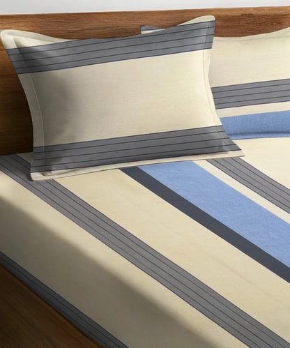 Nordic Block Super King Fitted Bedsheet With 2 Pillow Covers