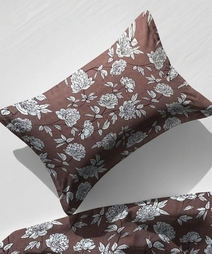 Truffle Florals King Size Bedsheet With 2 Pillow Cover